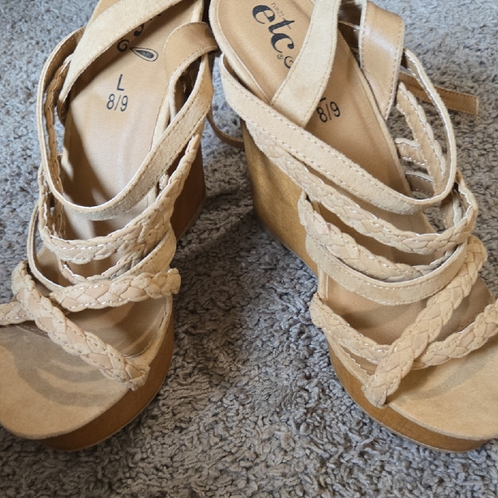 TC Women's Tan Wedge Sandals